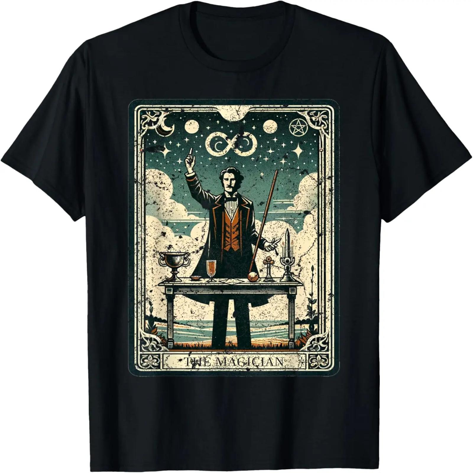 The Magician Tarot Card Vintage Distressed Graphic T-Shirt S
