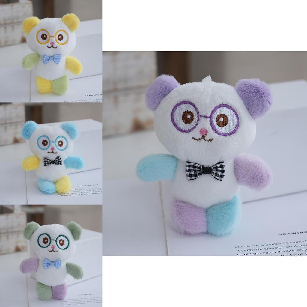 Panda Plüschtier mit PP-Baumwollfüllung und weichem Kaninchenfell zur Schlüsselanhängerdekoration