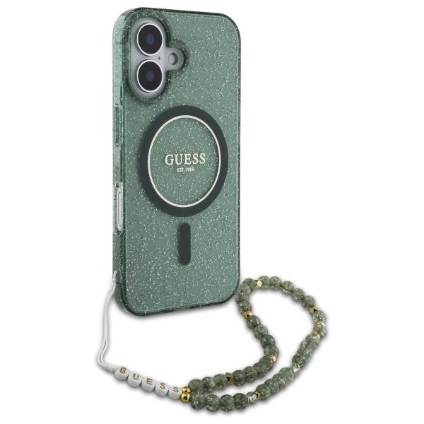 Etui Do iPhone 16 Plus Guess Hardcase Glitter Pearl MagSafe