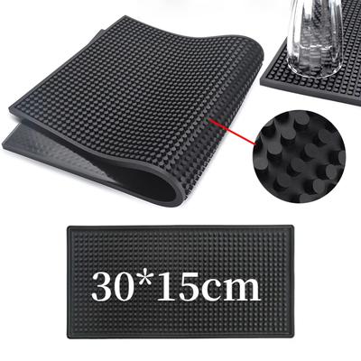 Bar Mat Rubber Coffee Bar Mats Anti-slip PVC Cup Mat Waterproof Heat Resistant Drain Mat for Bar Cafe Barista Cocktail Bartender