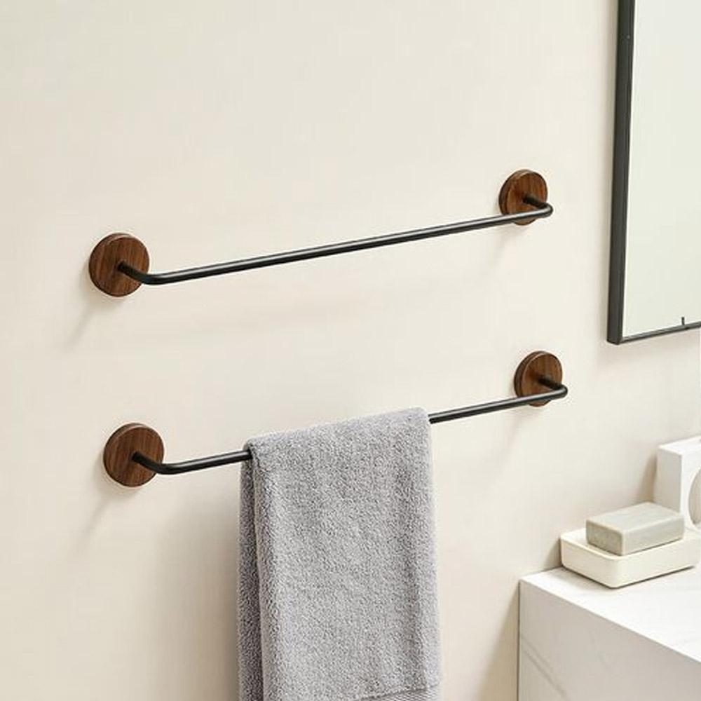 Anti-Rust Wall Mounted Towel Holder Simple Installation Single Bar Storage Holder  Bathroom Storage