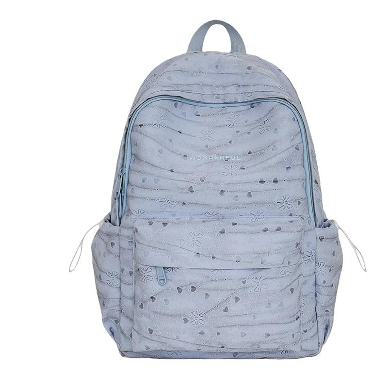 Schoolbag Love Bow Fashion Backpack Female Korean Sweet Style Student School Bag Lightweight Foreign Versatile Computer Backpack