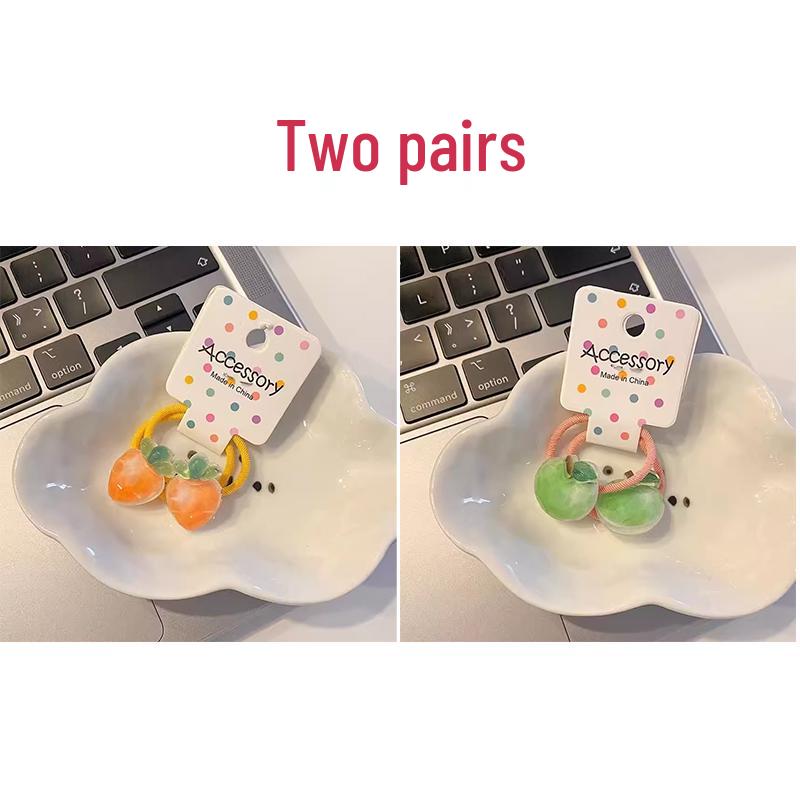 Fruit-Themed Mini Hair Ties for Little Girls – High Elasticity Rubber Bands