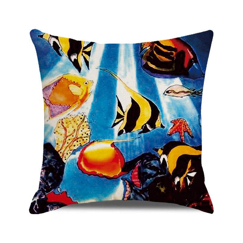 Home Decor Underwater World: Sea Creatures & Mysteries Pattern Cushion Cover Suitable for Sofa Bedroom Car Pillow Cover