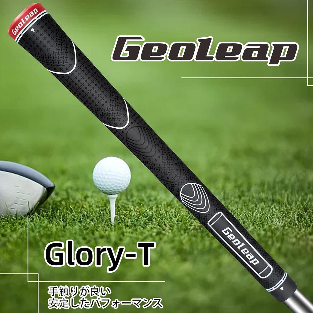 Geoleap Rubber Golf 6 Color Thumb Soft Comfortable Hybrid Golf Club Grips Light Glory-T Grips, 13-Piece Set, Standard/Medium, Options, Pattern, Feel,