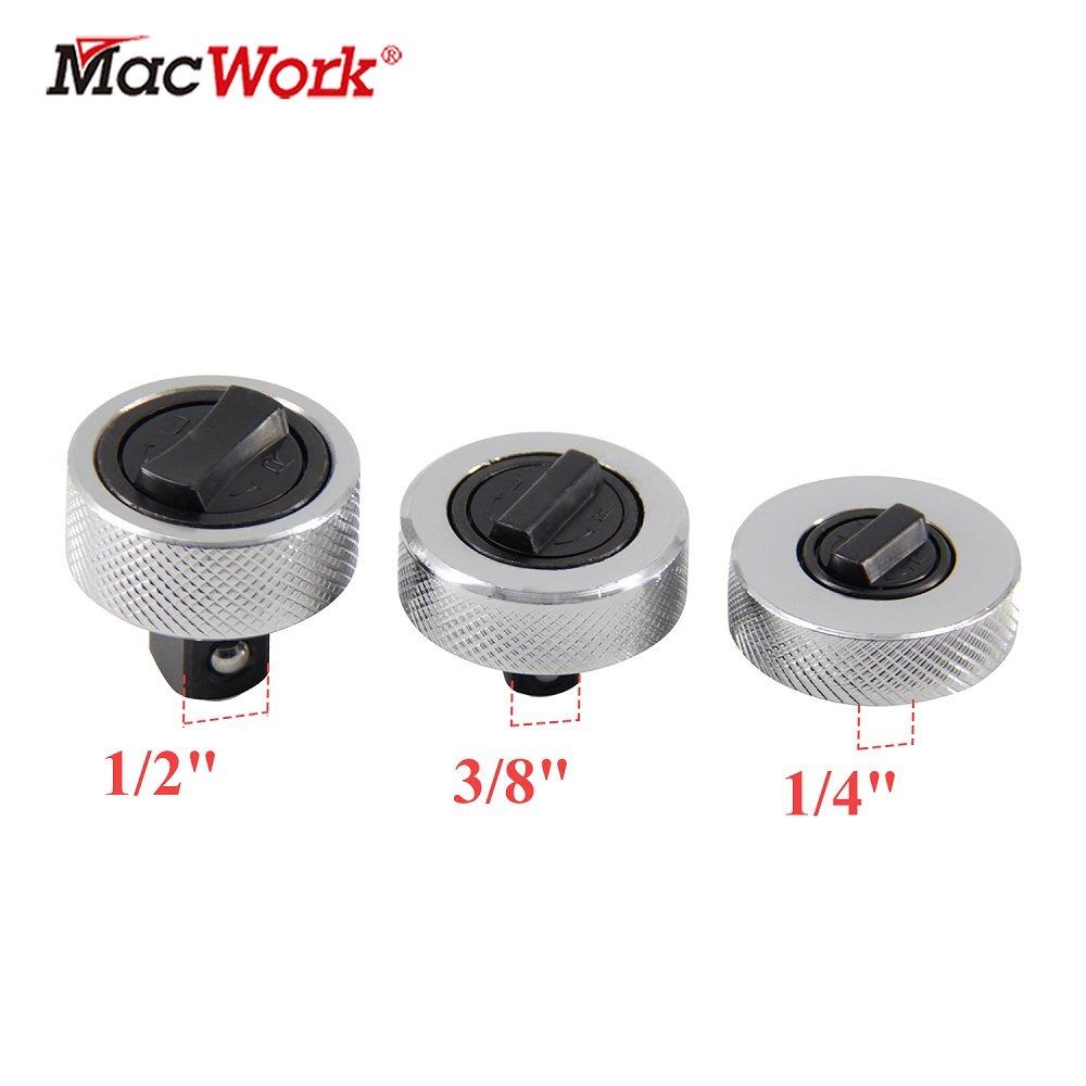MacWork 1p Mini Ratchet Socket Wrench 1/4“ 3/8” 1/2” Drive Whole Steel Palm Ratchet Socket Finger Reversible Ratchet Handle Tool