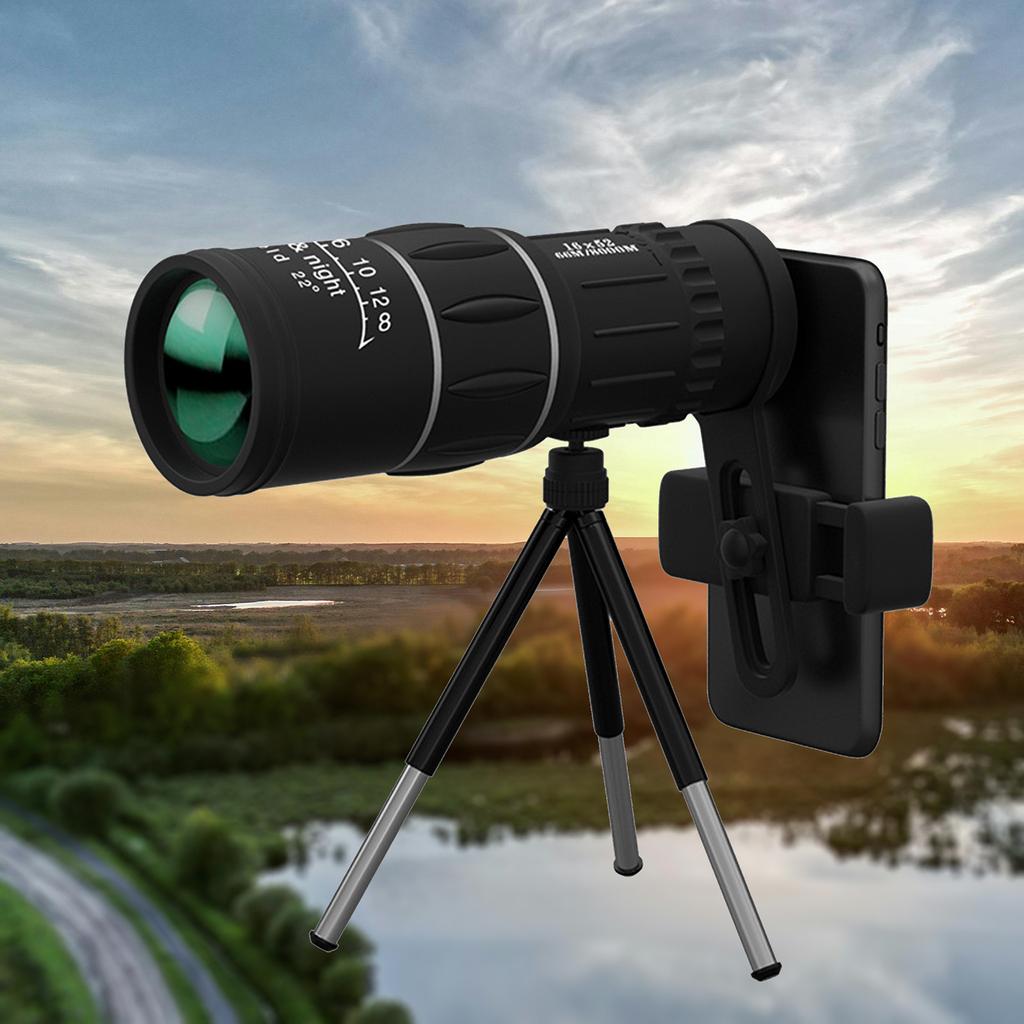 Portable Optical Zoom Field Glasses With Clear Field Of View 8X Monoculars With Small Tripod And Mobile Phone Clamp