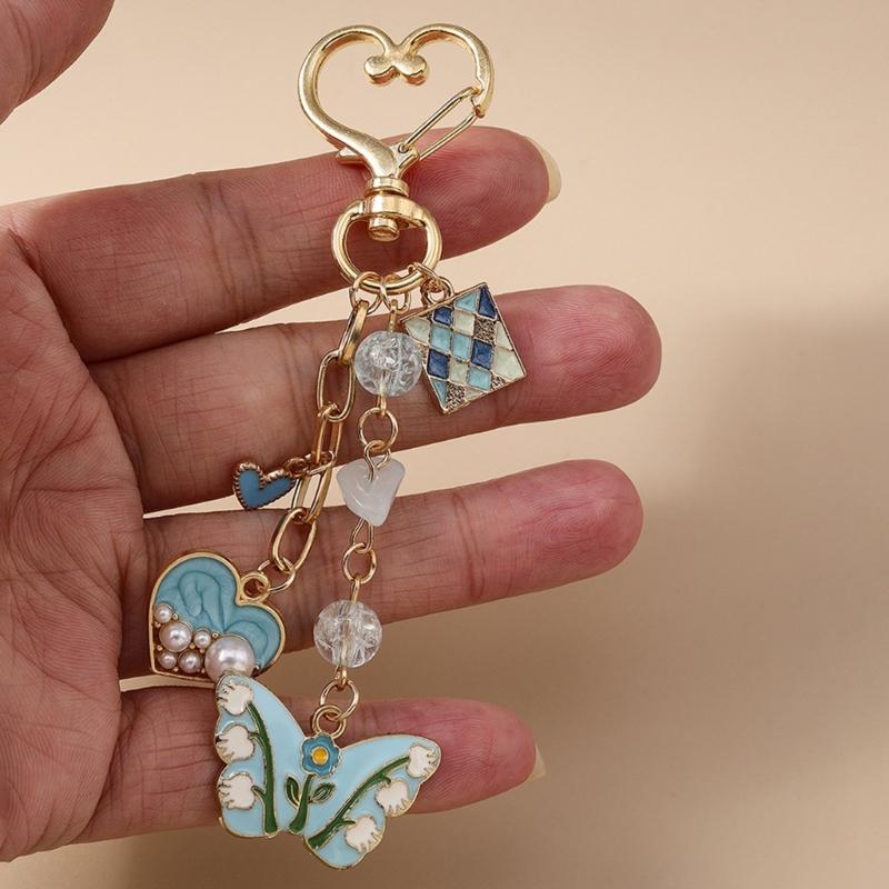 Fashionable Butterfly Keychain Cuteness Purse Pendant Fashion Key Jewelry Present for Youthful Fashion Enthusiasts