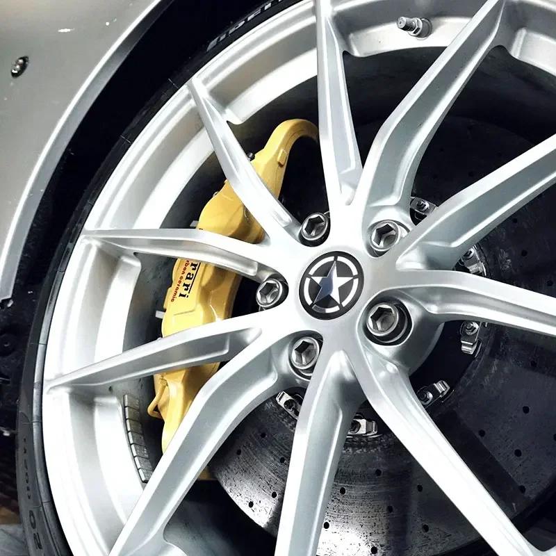 4PCS Five-pointed Star Emblem Car Wheel Center Hub Caps Decor Stickers for Jeep Ranegade Wrangler Patriot Grand Cherokee Compass
