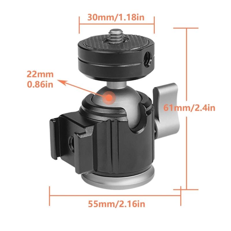 360°Swivel Panoramic Metal Tripod Balls Head for Tripods and Phones 360°Panoramic Design with 1/4inch Screw Thread Mount