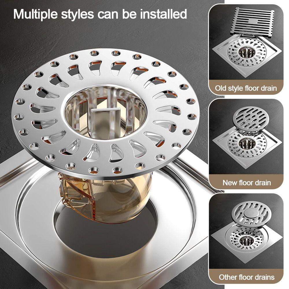 Anti-odor Shower Floor Drain With Grid Grate Cover Drain Filter Durable Sink Strainer