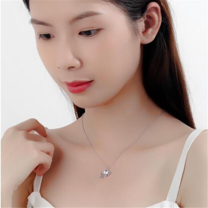 New Personality Creative Aladdin Magic Lamp 925 Sterling Silver Jewelry Aurora Crystal Teapot Fashion Pendant Necklaces TYB385