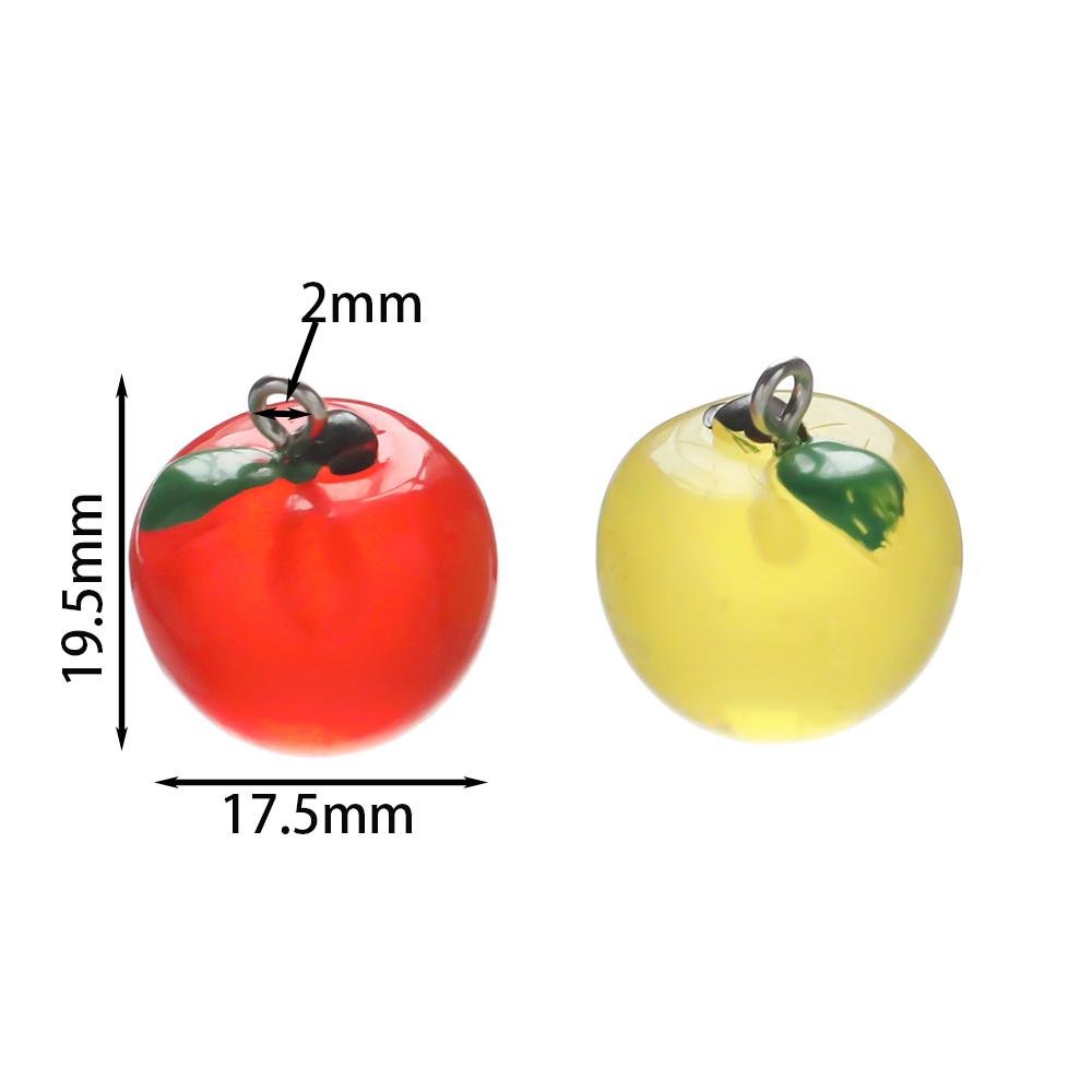 10Pcs Fashion Fruit Jelly Color Pendants Apple Resin Pendant for DIY Jewelry Making Earring Necklace Keychain Charms Supplies