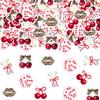 200Pcs Cherry Cheetah Bow Confetti - Red Cherry Bow and Leopard Themed Table Scatter for Birthday Bachelorette Engagement Wedding Baby Shower Party