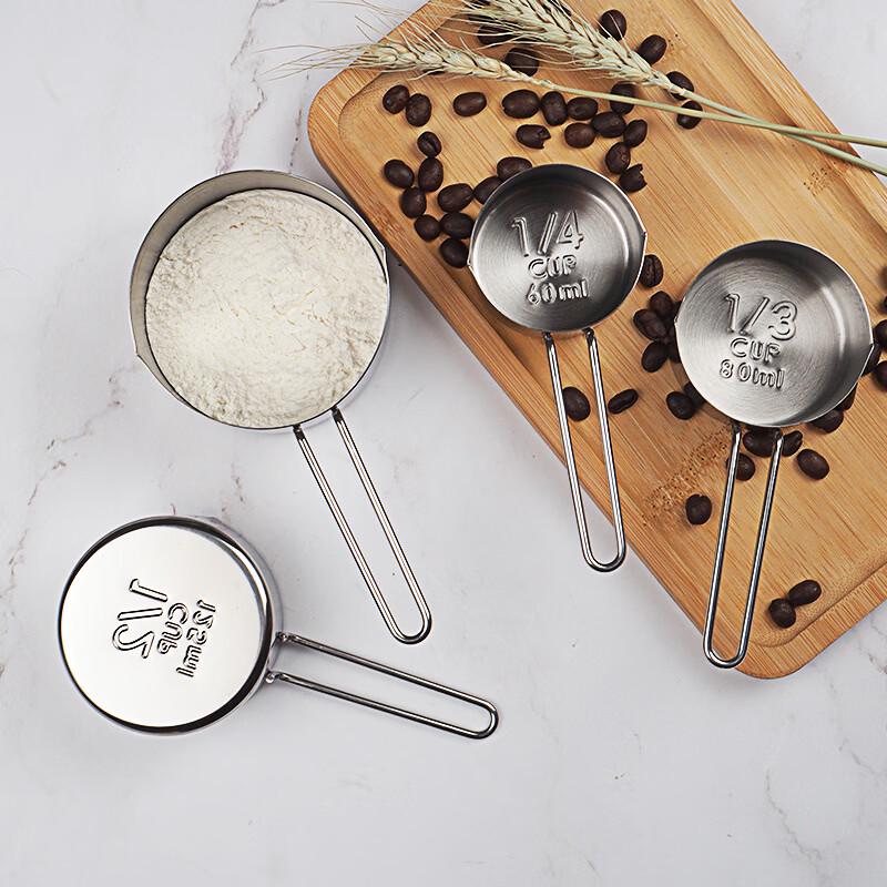 Stainless Steel Rose Gold Measuring Cup and Spoon Set