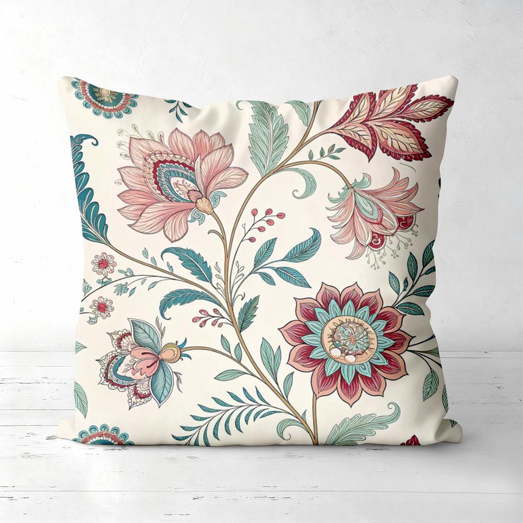 Floral Patterned Throw Pillows For Home Decoration Polyester Pillowcase, Sofa Decorative Cushion Cov Headboard Pillow