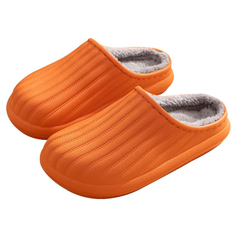 Waterproof cotton slippers home indoor and outdoor warm plush men's and women's simple autumn and winter light cotton shoes