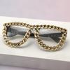New European and American trend square glasses gold chain sunglasses pompous punk sunglasses party retro sunglasses