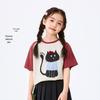 Mädchen-T-Shirt mit Kätzchen-Print aus reiner Baumwolle