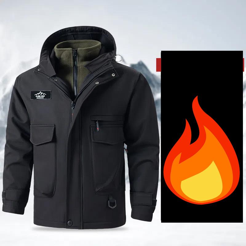 

Мужская зимняя утепленная спортивная куртка Softshell Fleece 2-в-1 Съемная теплая куртка XS