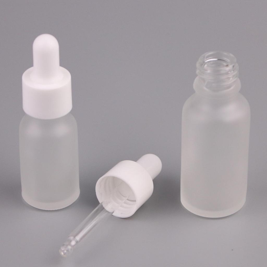 10ml Frosted Glass Essential Oil Bottle with White Dropper - Travel Size