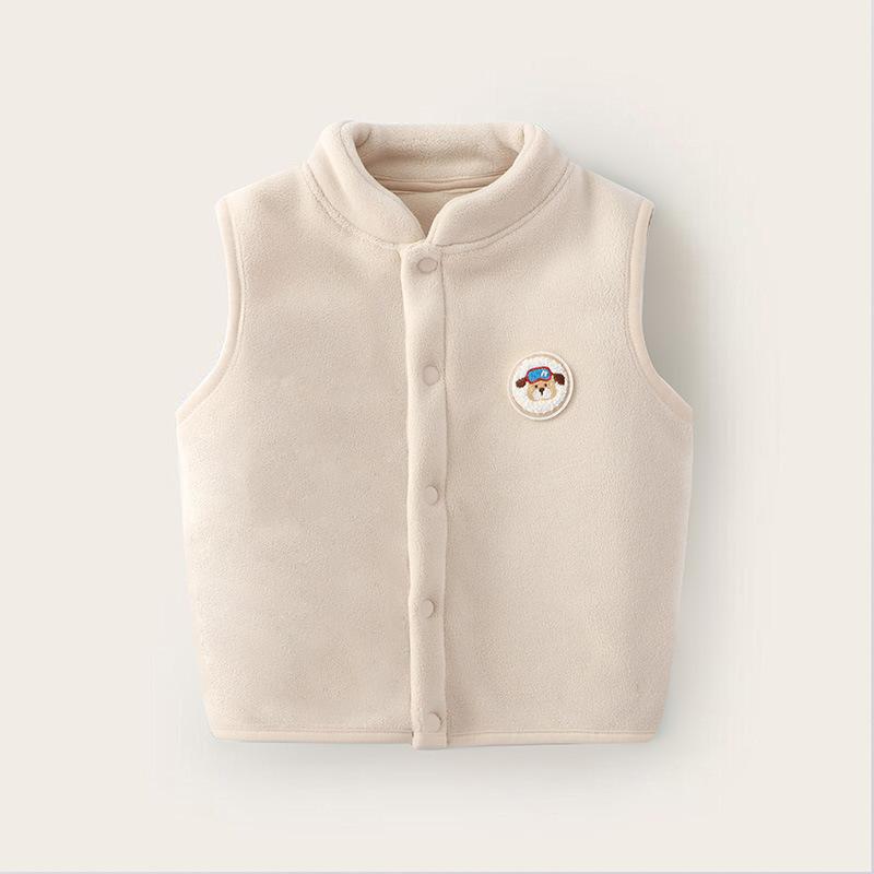 

Детский жилет с рисунком щенка, верхняя одежда для девочек и мальчиков, пальто, весенне-осенняя детская одежда, утолщенный бархатный кардиган для младенцев, жилеты, новые 110