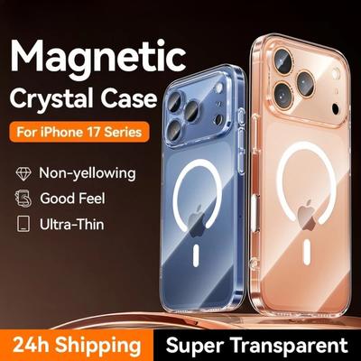 Neue Magnetische Hülle Für iPhone 17 Pro Max Hülle Anti-Gelb Transparente Abdeckung Für iPhone 17 Pro Max Air Kabelloses Laden Dünne Hülle