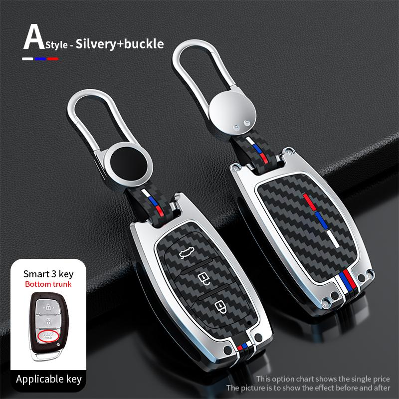 Car Key Case Cover Shell Fob For Hyundai Tucson Santa Fe Rena Sonata Elantra Creta Ix35 Ix45 I10 I30 I40 Keychain Accessories