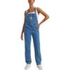 Levis Solid Color Button-Strap Pocket Straight Loose Mid-Waist Overalls Women Bottoms Indigo 85315-0022