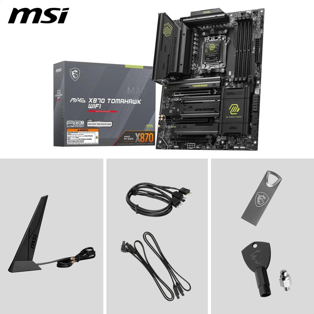 MSI MAG X870 Tomahawk WiFi AM5 DDR5 8400MHz (OC) USB4 4X M.2 HDMI 5G LAN WiFi 7 RGB ATX