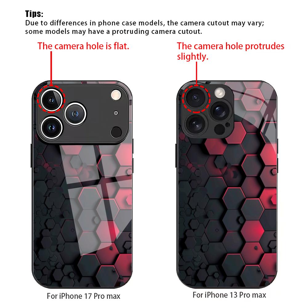 Simple and stylish tempered glass mobile phone case suitable for iPhone 17/16/15/14/13/12/11Pro Max all-inclusive anti-fall