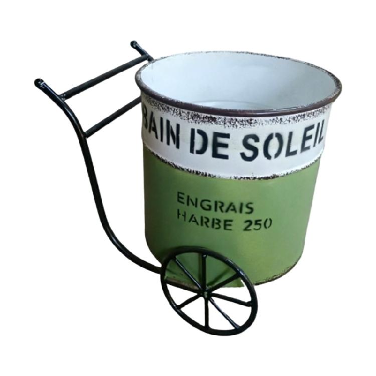 

Iron Sheet Bucket Retro Flower Pot Courtyard Vase Home Furnishings Garden Decorate Garden Supplies Display зелёный