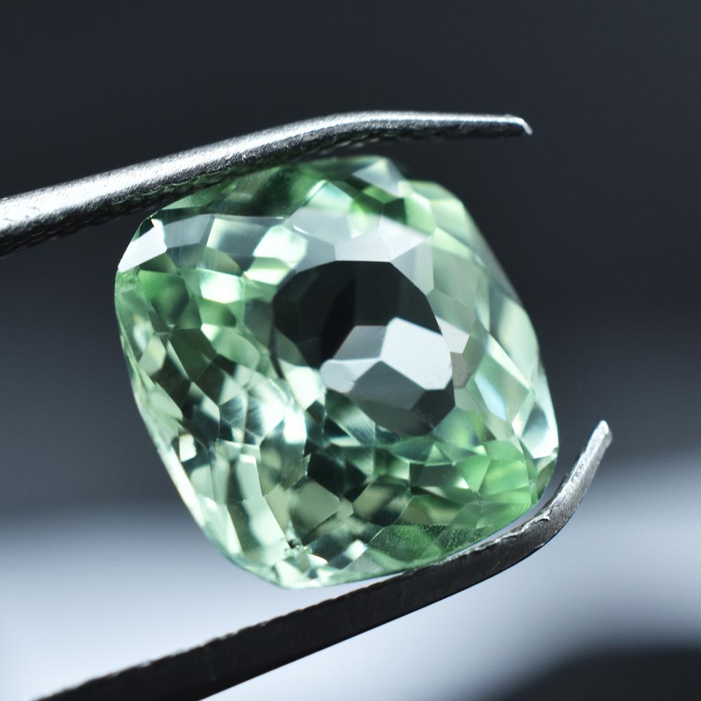 10.25 Ct Natural Sapphire Bluish Green Square Cushion Certified Gemstone