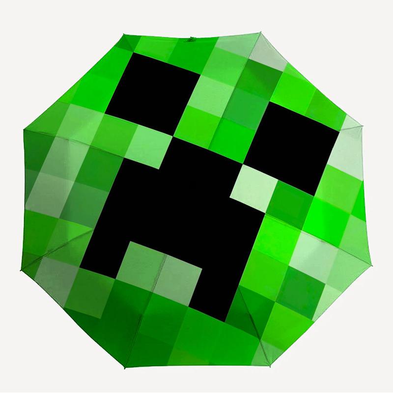 

1pc My world pixel game, Creeper Themed High-quality Umbrella,Automatic Opening and Closing Umbrella,Multi-functional Umbrella G0811098