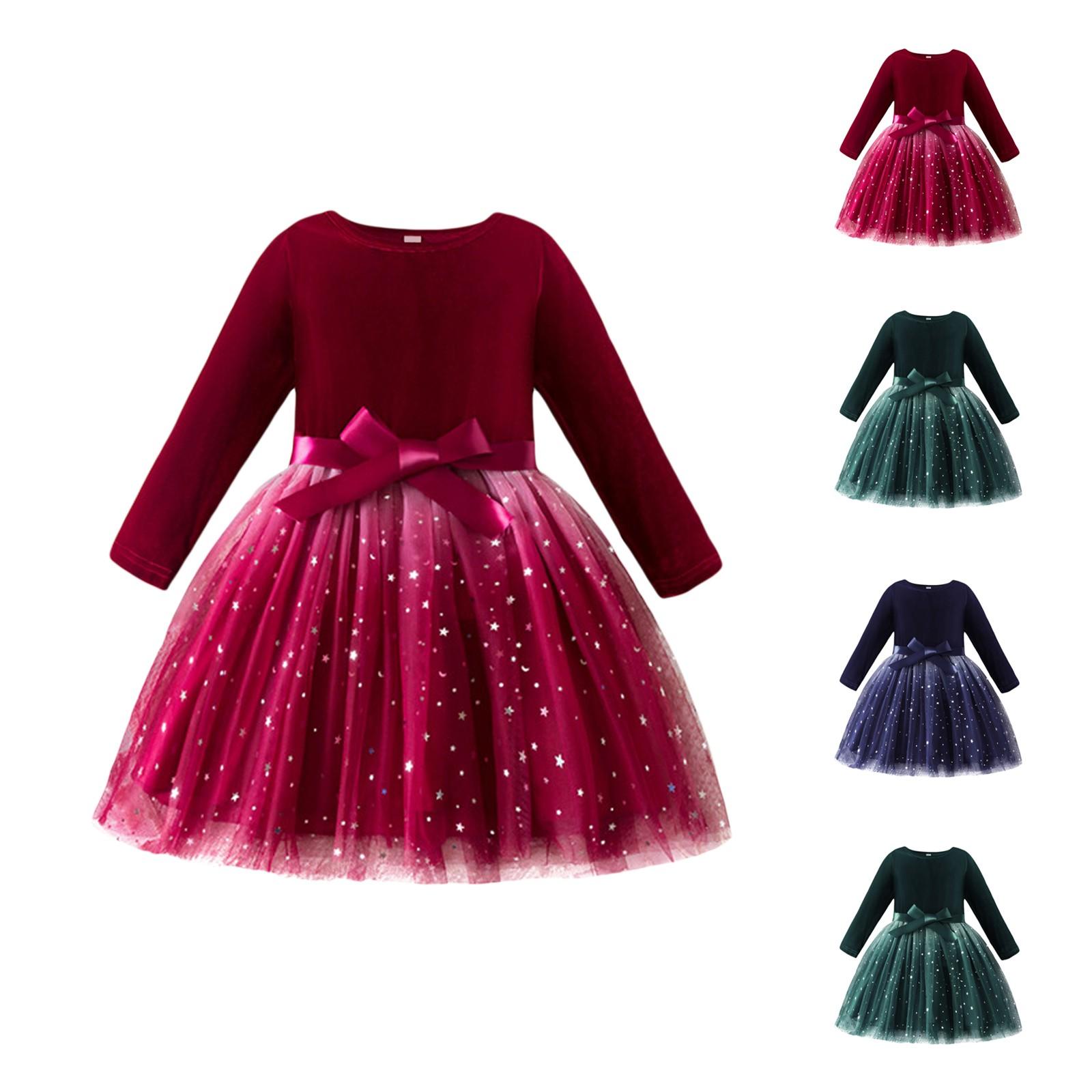 

Girls Tulle Dress - Gradient Princess Party Gown 7Y червоний