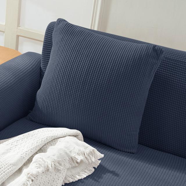 New Design Colors Thick Polar Fleece Sofa Protective Cover Jacquard Solid Printed Pillowcase Cover For Soft Cushion 45x45cm