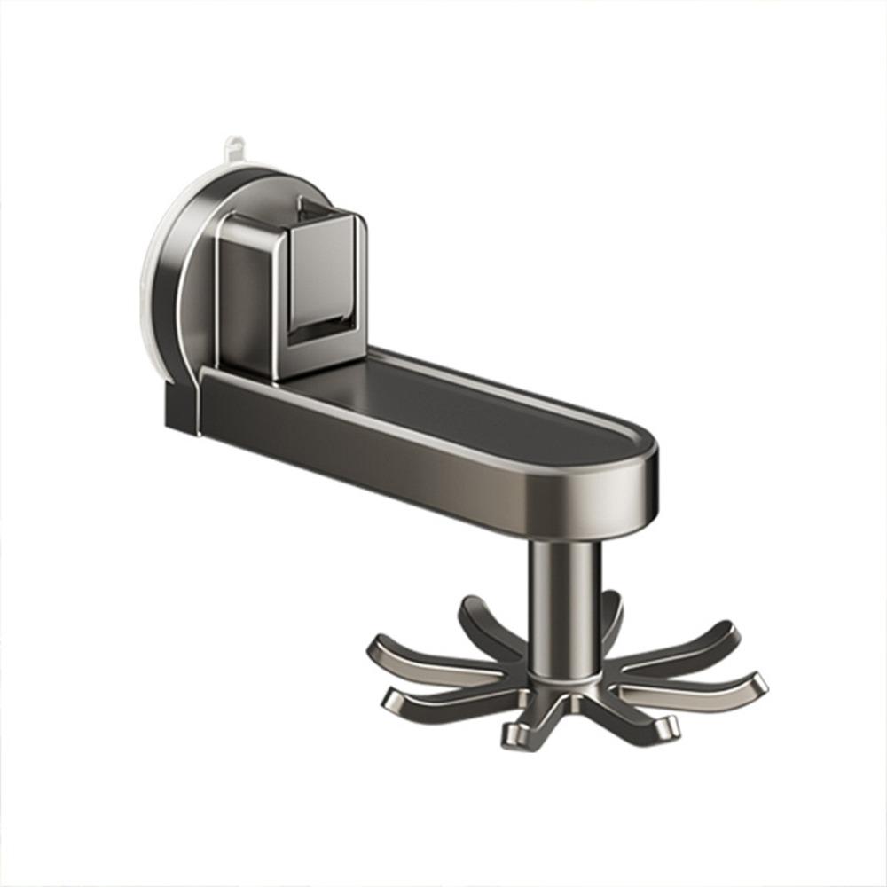 Space Aluminum Spatula Spoon Hanger Punch-free Wall-mounted Suction Cup Shower Hooks Reusable Heavy Duty Utensil Storage Rack