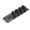 M.2 NVME To SATA Adapter Card Drive Free Plug and Play M2 KEYM NVME PCIE To 4 Port SATA3.0 Expansion Card