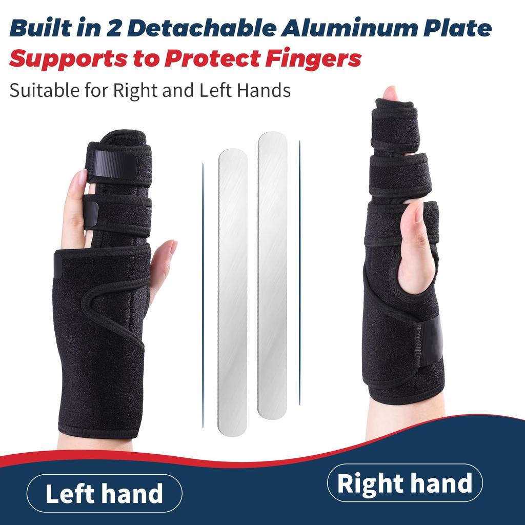 Trigger Finger Splint, 3 Fingers Brace For Index, Middle, Ring Or Little Finger, Hand Splint Finger Straightener For Arthritis
