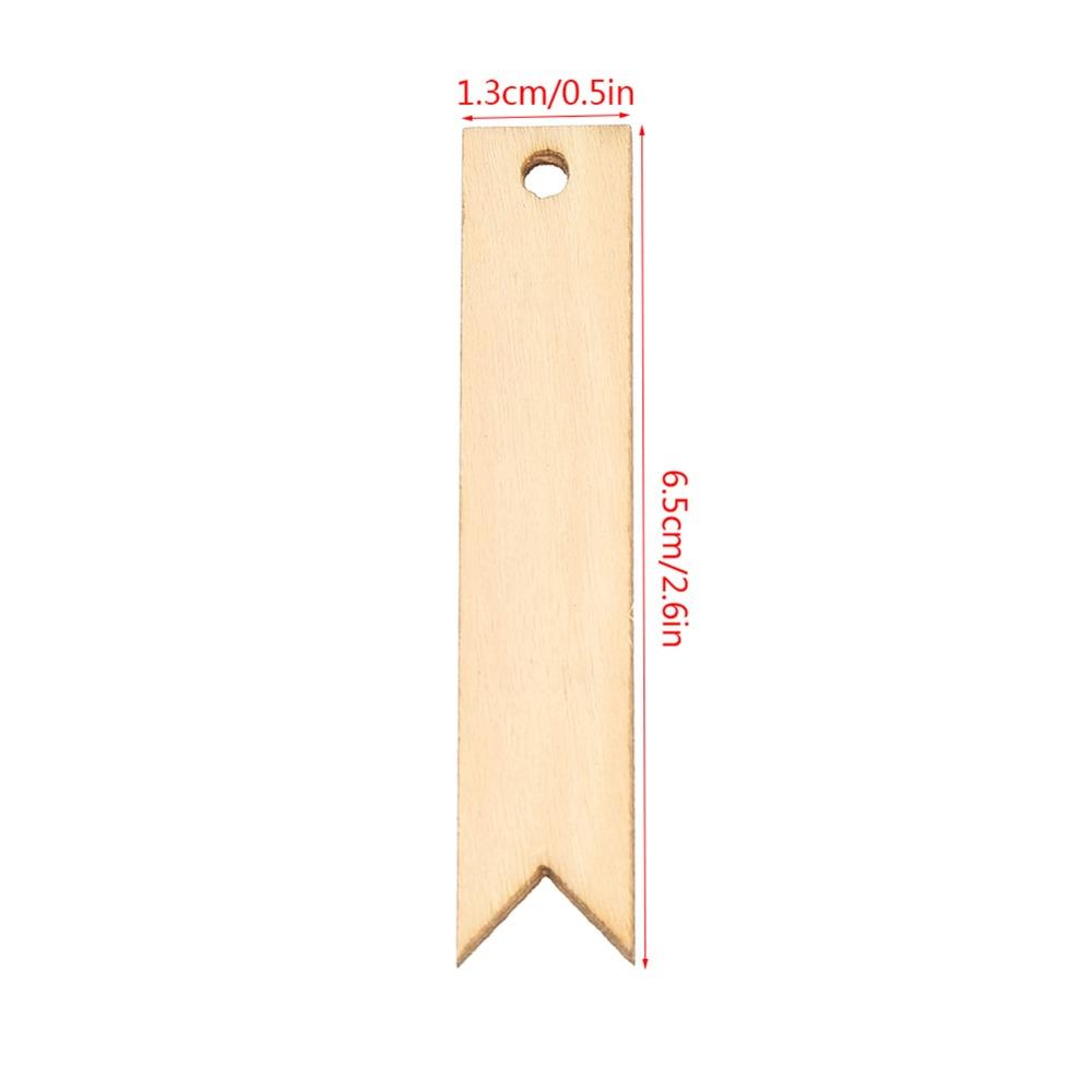 100pcs With Holes Wooden Gift Tags 2.6 x 0.5 Inch Blank Wood Hanging Tags  DIY Crafts