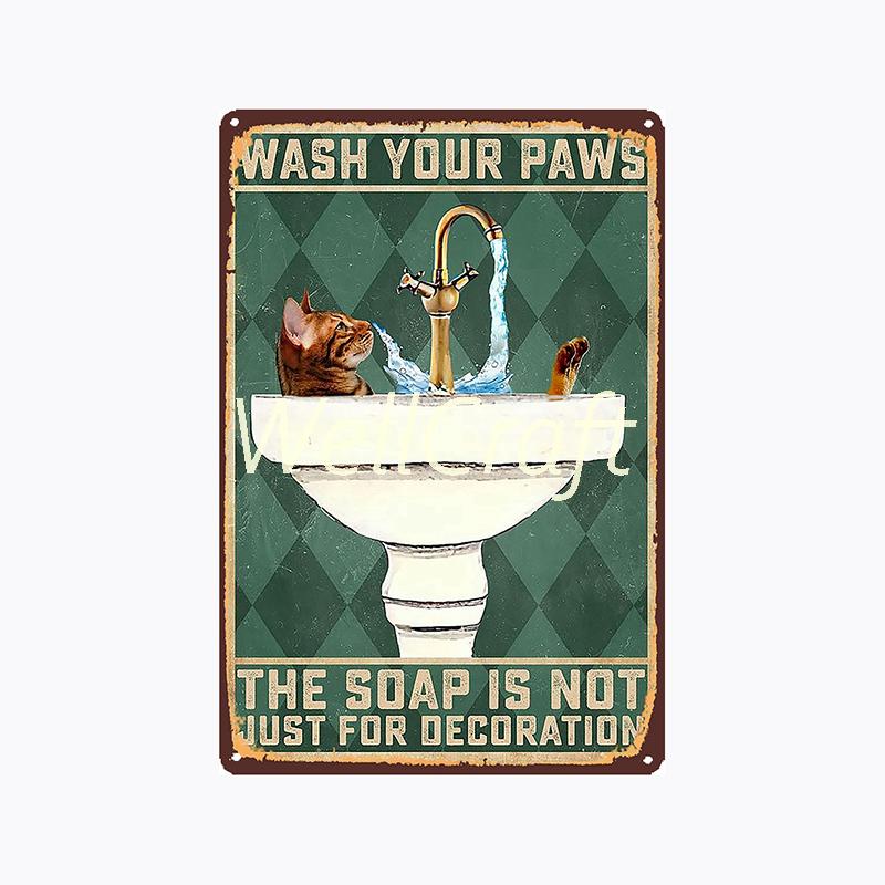 [ WellCraft ] 20*30cm You Are My Sunshine Cat Metal Poster Tin sign Vintage Wall Plaque Decor WX-62-1