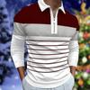 Men's Long Sleeve Shirts Golf Shirt Solid Color Contrast Outdoor Street Casual Fashion Zipper  Casual Slim Fit T-Shirt