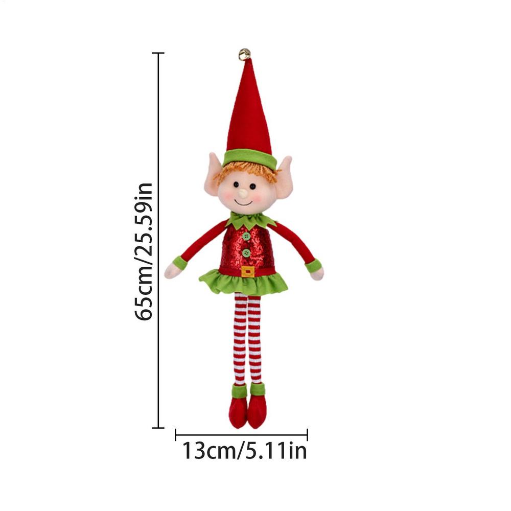 65cm Christmas Elves Doll Plush Figure with Long Legs Holiday Decoration for Home Living Room Fireplace Table Decor Xmas Gifts