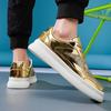 Men Sparkling Shoes Couple Lightweight  Black Gold Women’s Low Thick Sole Platform Sneakers for School Student Plus Size