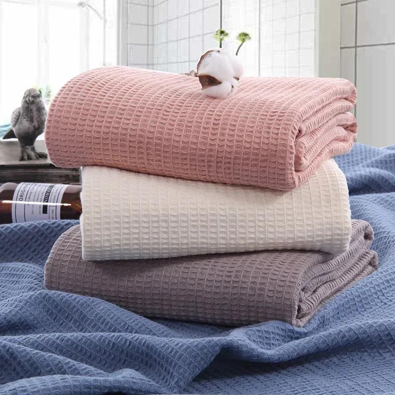 105x150CM Adult Waffle Bath Towel Body Towel Lady's Blanket 100% Cotton Men's Extra Large Beach Towel Free Shipping High Quality