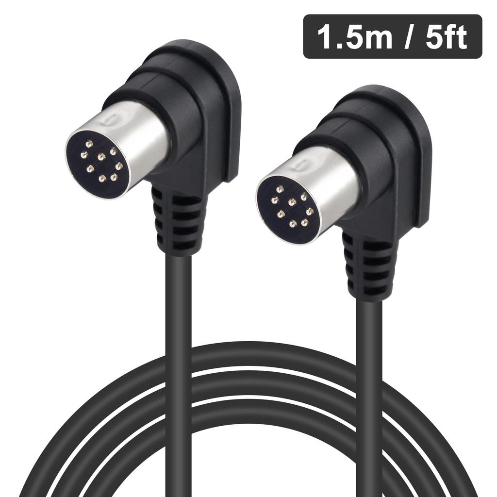 Poyiccot DIN Connector Right Angle DIN Male to Male Speaker MIDI Cable DIN Connector DIN Compatible with System 8-Pin Cable, 8-Pin Cable, 8-Pin