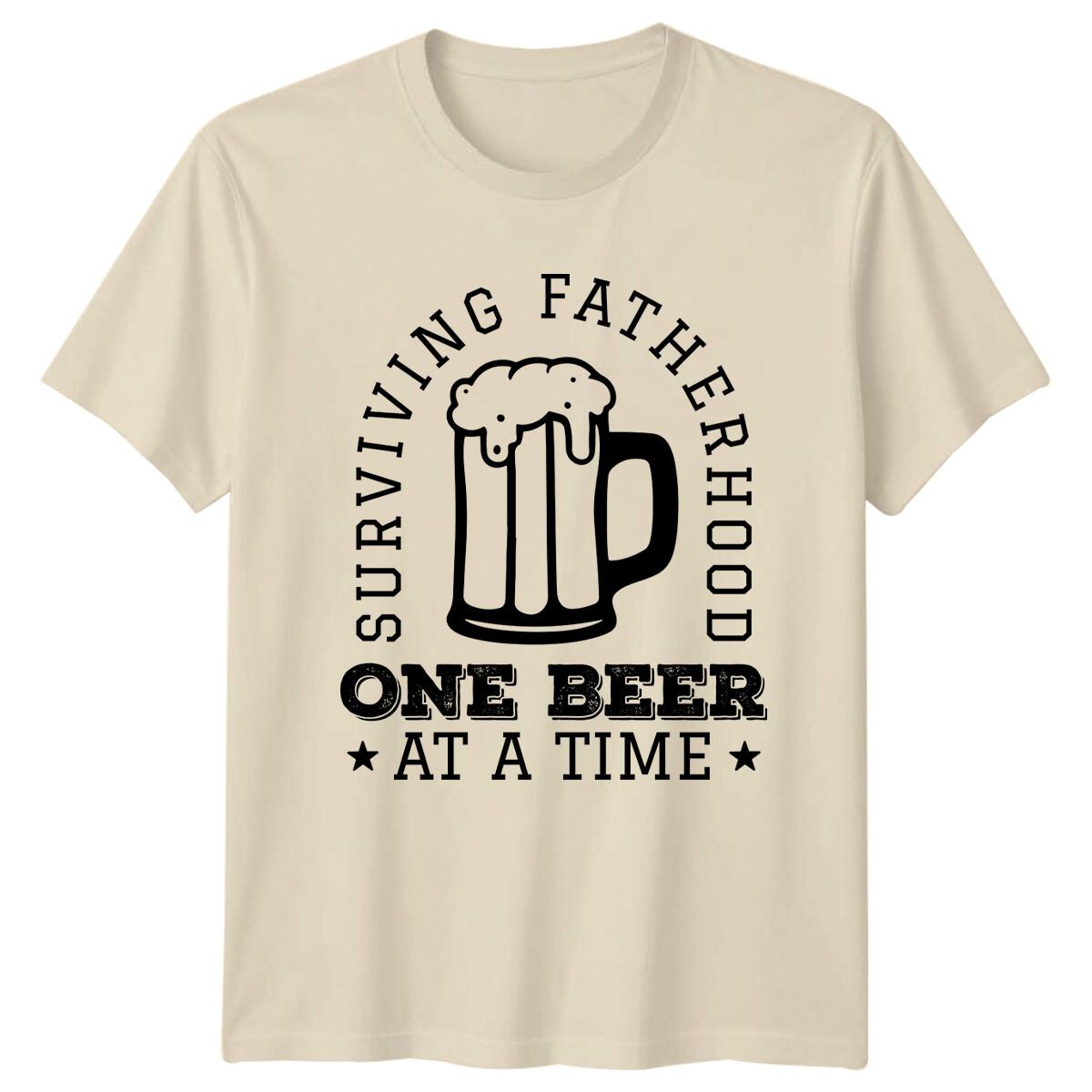 Surviving Fatherhood One Beer At A Time Dad T-Shirt -a XXXXL
