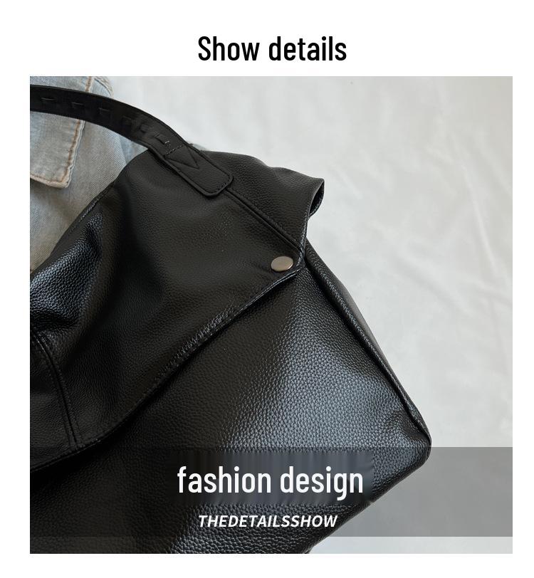 Large Capacity Women's Solid Color Korean Style Fashion Tote Shoulder Bag