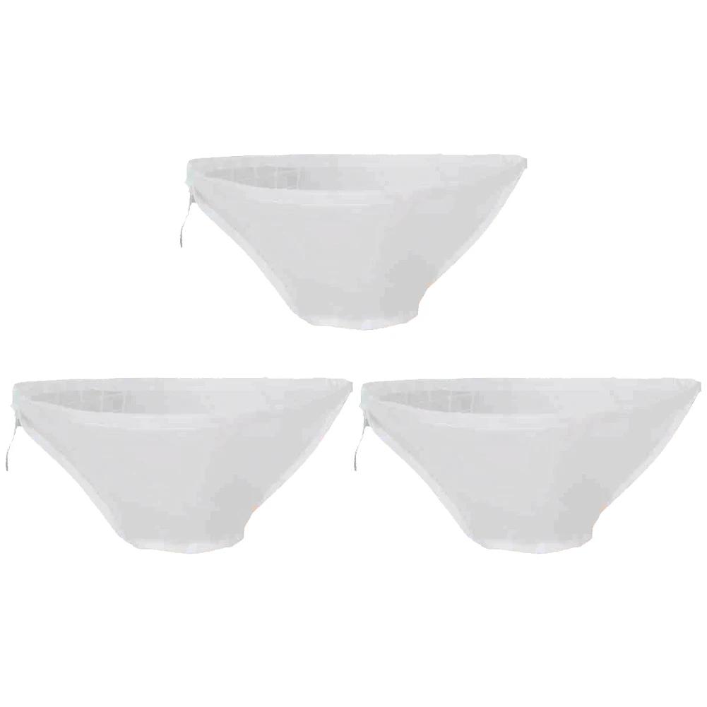 

3 Pcs Nylon Fine Mesh Food Strainer Bag Reusable Filter Bag Straining Bag for Almond Milk Tea Juice and Greek Yogurt S білий