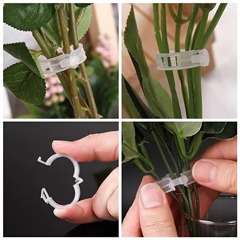 50/100/200pc Plant Clips Supports Reusable Plastic Connects Fixing Vine Tomato Stem Grafting Vegetable Plants Orchard and Garden